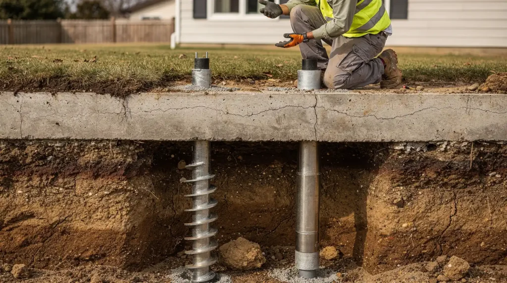 Helical piles offer ease of installation, going in quickly and with minimal disruption